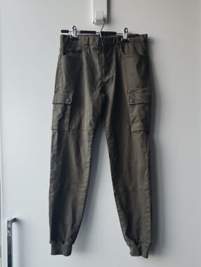Vince Cotton Blend Khaki Jogger Pants